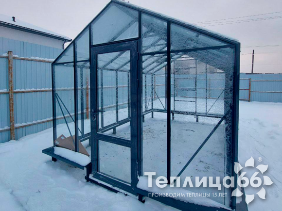 Теплица botanik standard под стекло, ширина 2,8 м